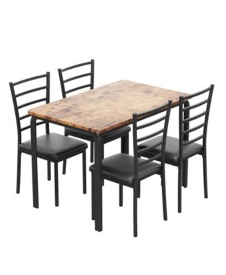 5-Piece 4-Person Space-Saving Square Dining Set