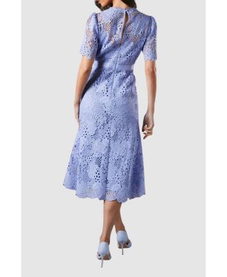 Women's Lace Midi Dress With Bow Belt