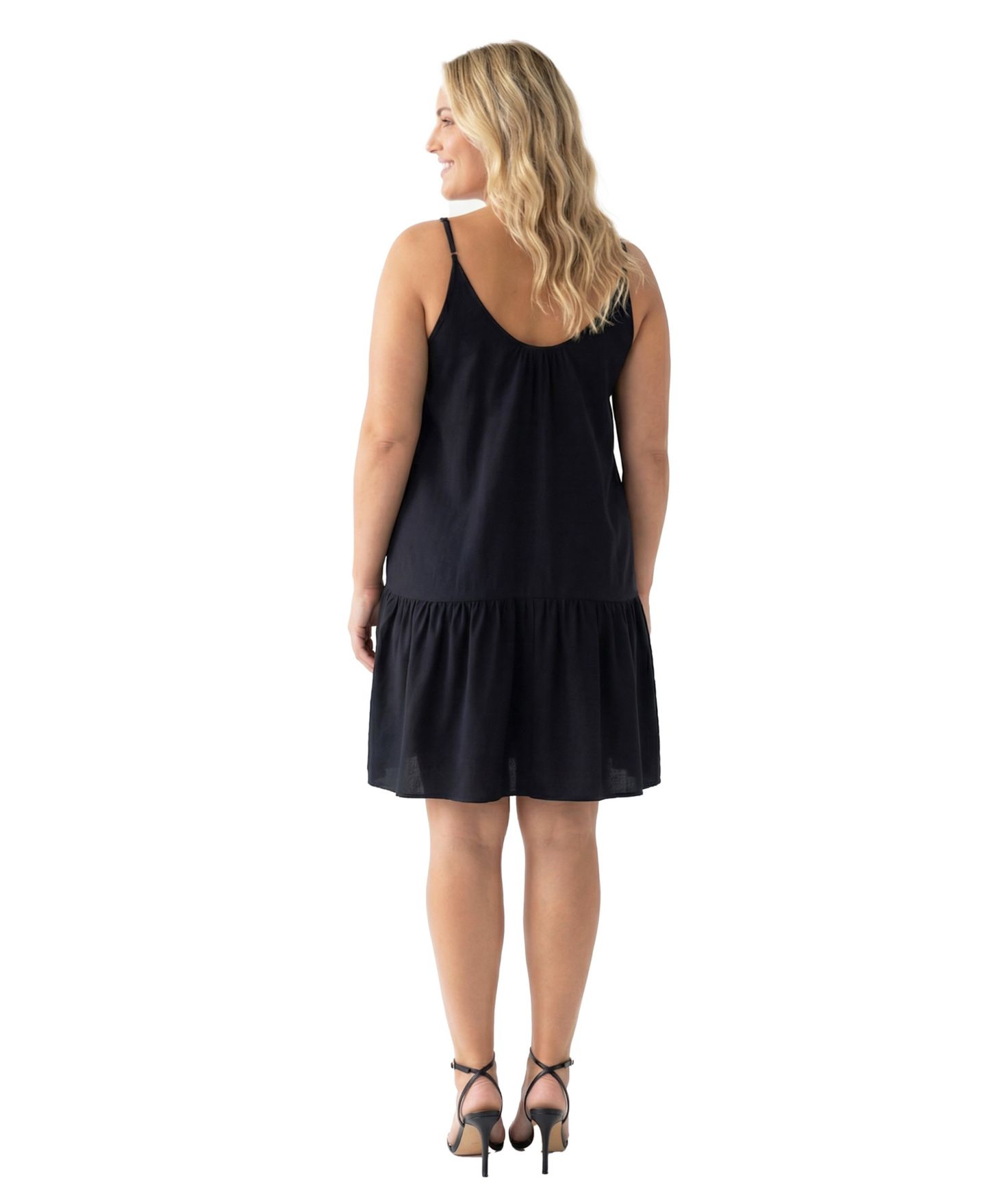 Женское платье 24seven Comfort Apparel Plus Size Essential Curvy Mini, цвет: Чёрный — фото 4