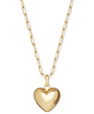 Lev Puffed Gold-Plated Heart Necklace