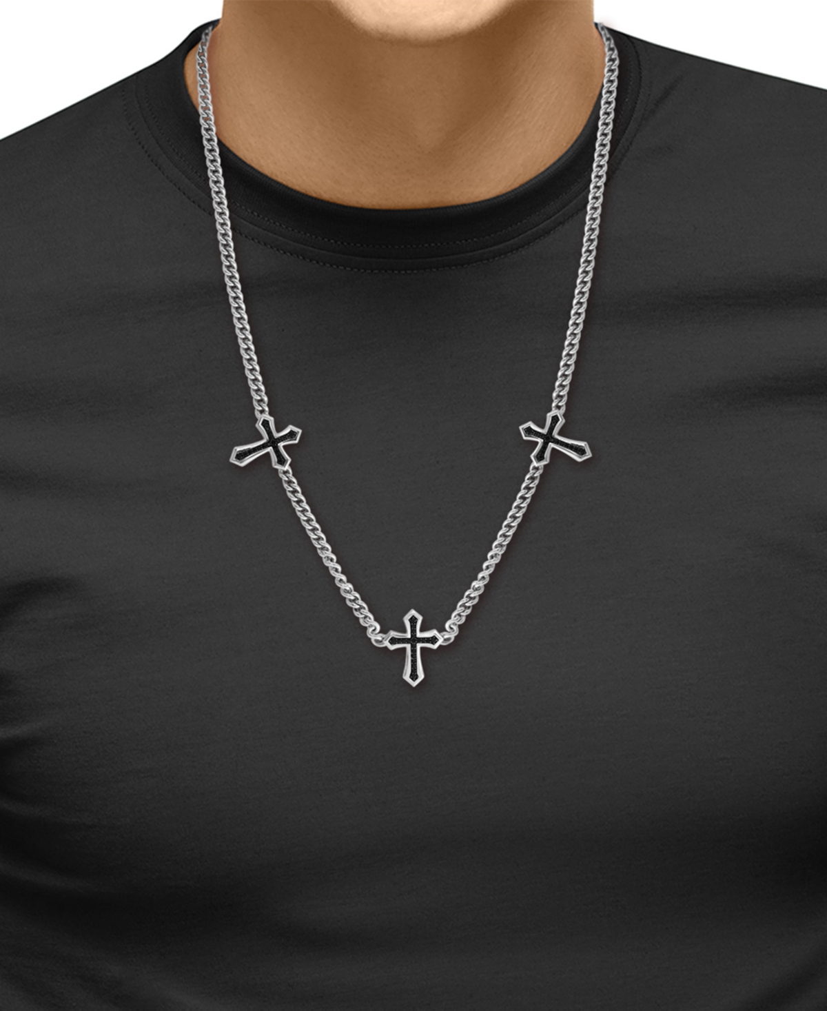 Effy Collection Black Spinel Necklace (3/8 ct. t.w.) in Sterling Silver