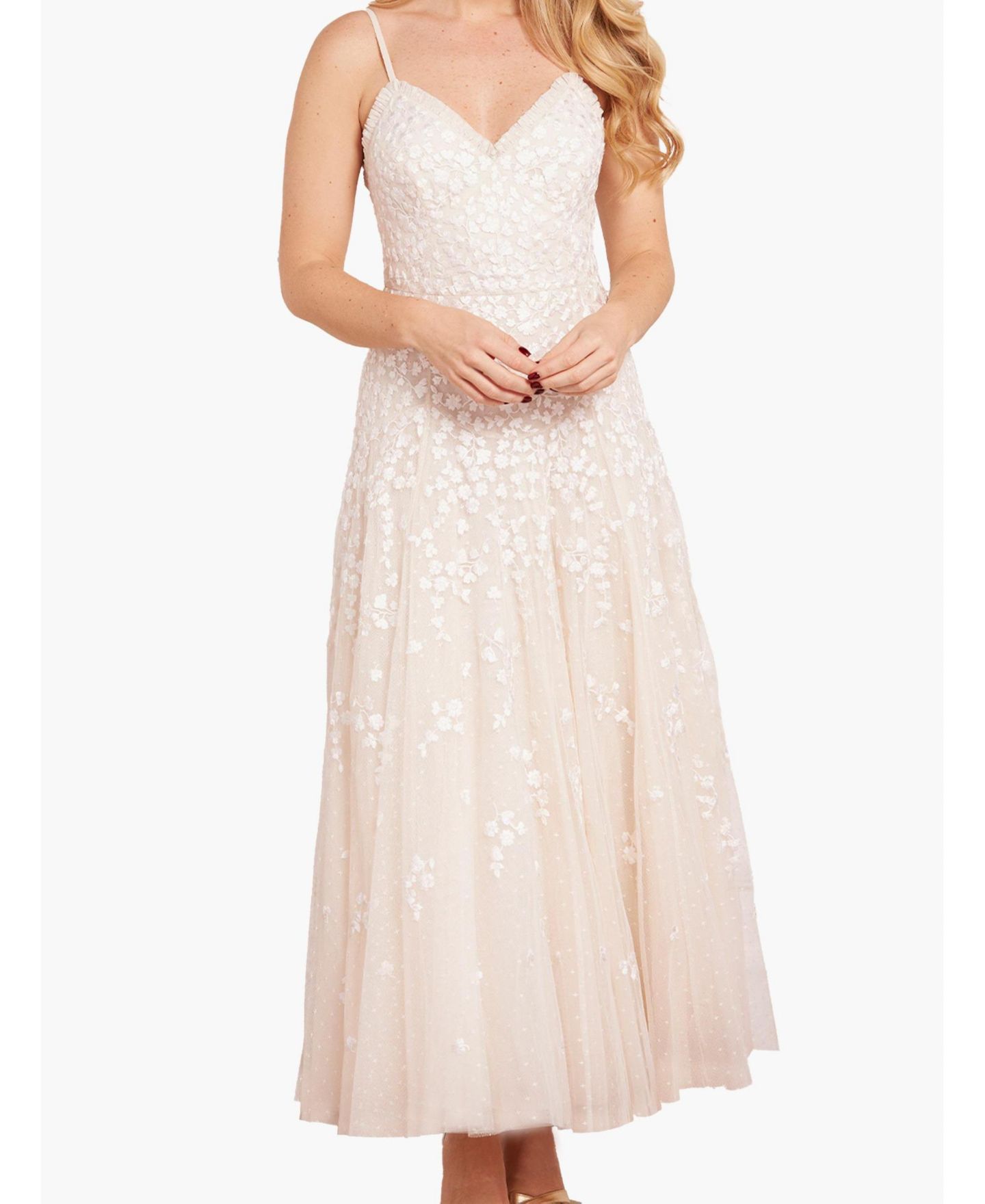Женские платья Needle & Thread Scatter Blossom Cami Ankle Gown, цвет: Кремовый — фото 6
