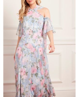 Women's Camille's Garden Halter Neck Ankle Gown