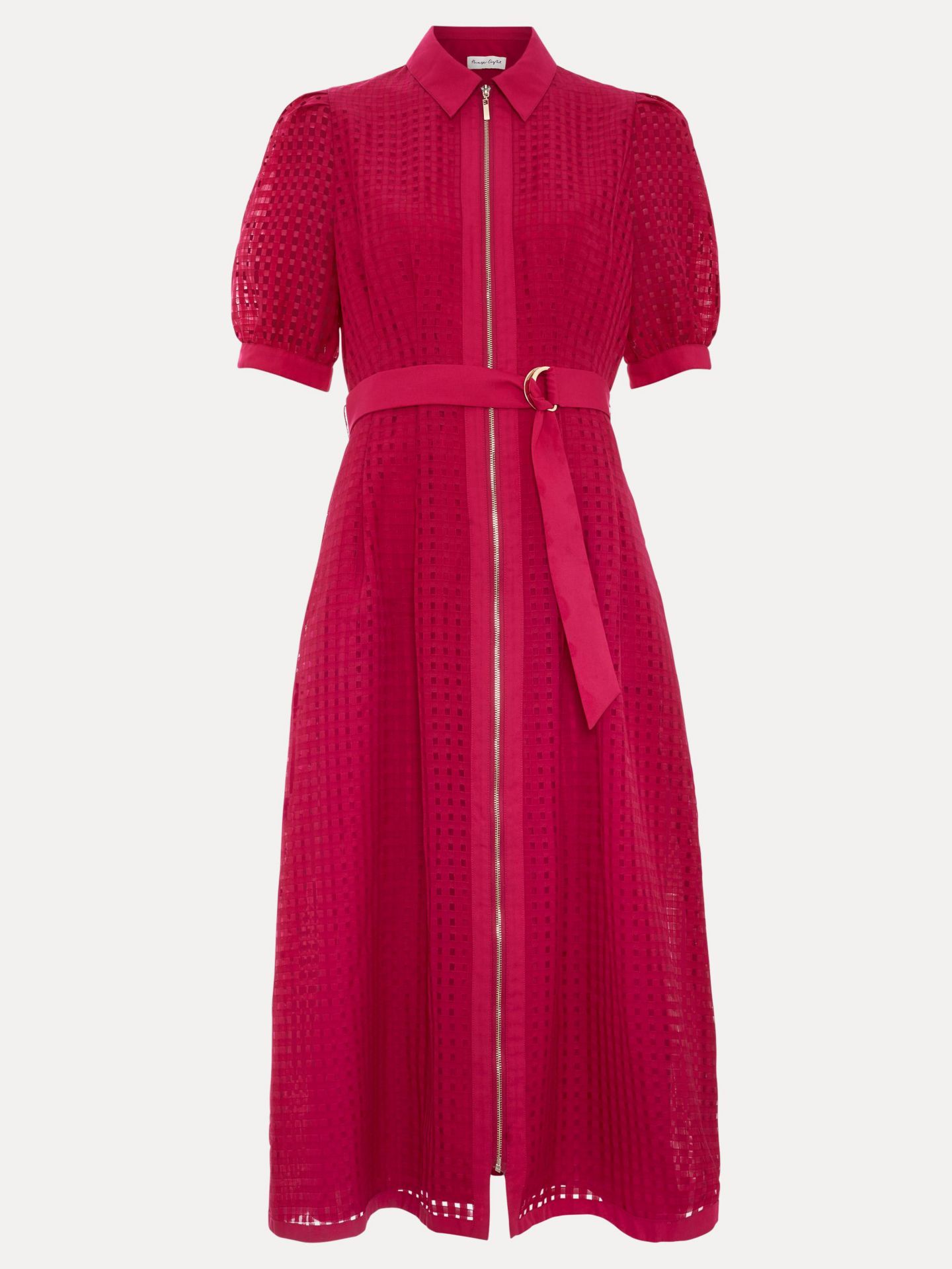 Женское платье Phase Eight Carey Belted Midi Shirt Dress, цвет: Розовый — фото 8