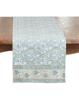 Ornate Medallion Cotton Table Runner, 16" x 72"