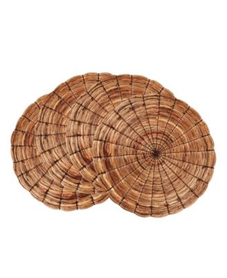 Woven Water Hyacinth Round Placemats, Set of 4
