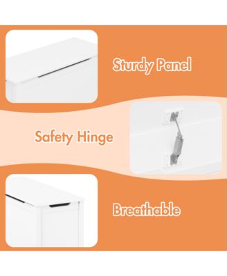 Kids Toy Chest, Wooden Toy Box Storage Organizer, Bench with Safety Hinged Lid  for Playroom, Nursery