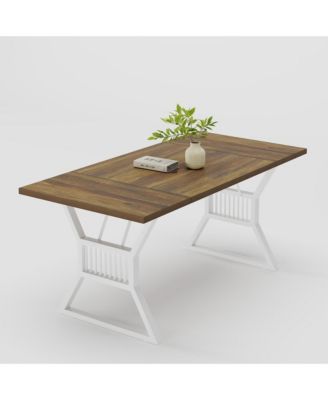 4-6 Person Farmhouse Rectangular Wooden Dining Table