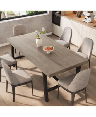 6-8 Person Industrial Rectangular Wooden Dining Table