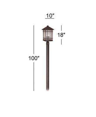 Sierra Craftsman Mission Outdoor Post Light Rubbed  Seeded Glass for Exterior Barn Deck House Porch Yard Patio Home Outside
