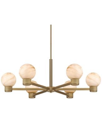  Jupiter  Brass and Glass 6-Light Chandelier