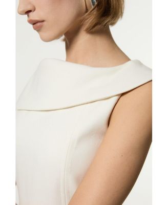 Women's Asymmetric Neck Tailored Dress