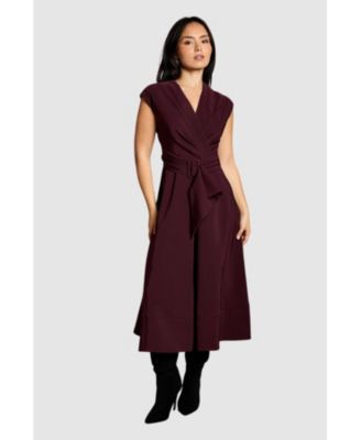 Women's Belted Crepe Dress