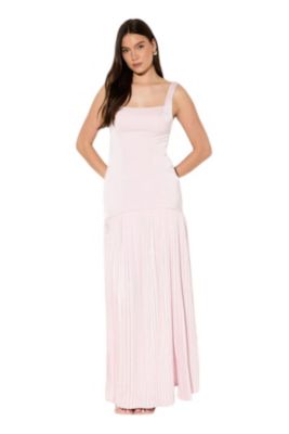 pleated skirt bridesmaid dress Lace Embroidery Sweetheart Bridesmaid Dresses Satin Floor Length – Lisposa