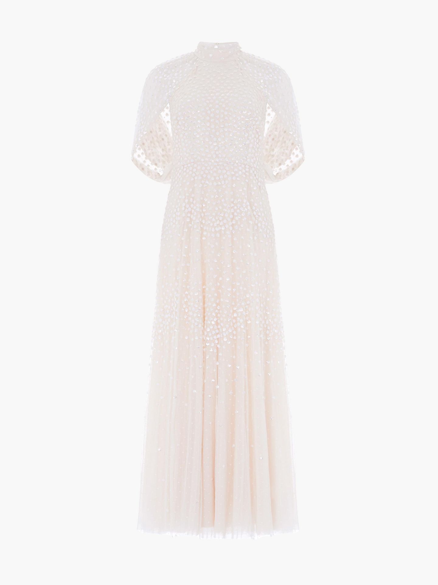 Женское платье Needle & Thread Scallop Sequin Cape Ankle Gown, цвет: Кремовый — фото 6