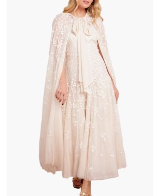 Women's Scatter Blossom Hooded Long Cape