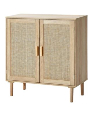 Rattan Storage Cabinet with Adjustable Shelf and 2 Doors