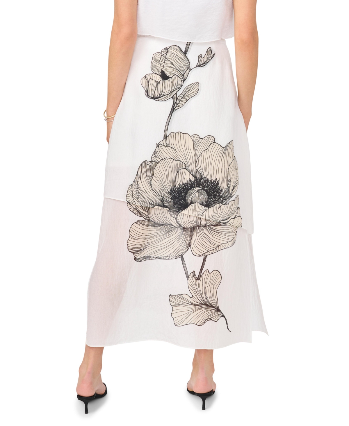 Vince Camuto Women's Printed Layered Maxi Skirt