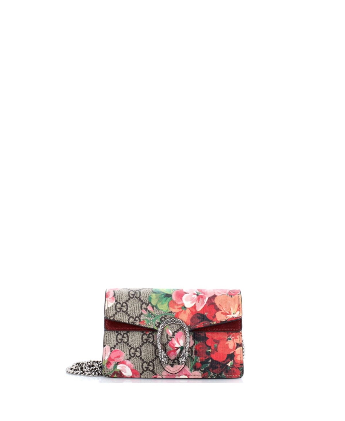 Pre-Owned Gucci Super Mini Dionysus Bag Blooms Print Gg Coated Canvas - Brown