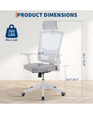 Ergonomic Desk Chair Reclining,High Back Mesh Office Chair,Full Ergonomic Support,Space-Saving Flip-Up Arms,Adjustable Headrest