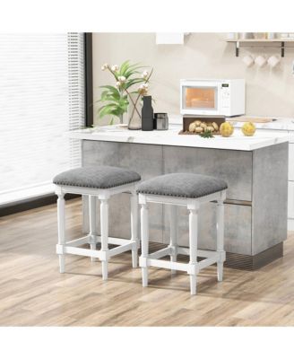 4PCS Upholstered 3-Height Bar Stool Versatile Kitchen Dining Stool
