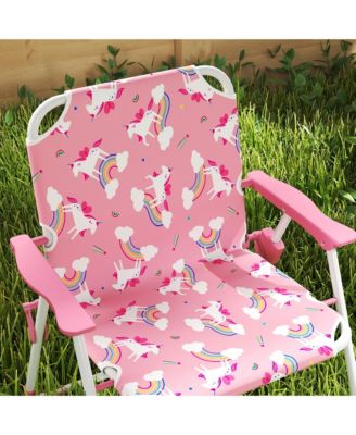 Kids Picnic Table with 2 Folding Chairs and Umbrella,