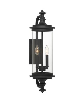 Medici Modern Outdoor Wall Light Fixture Black Metal  Clear Glass for Post Exterior Barn Deck House Porch Yard Patio Home