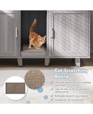 Cat Litter Box Enclosure 2 Door Winding Entry