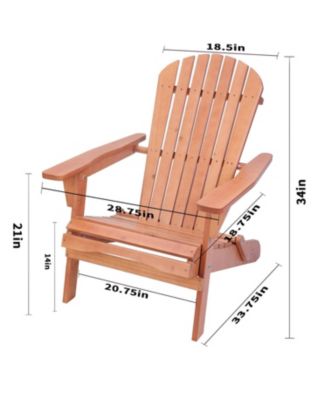 Grand Collection Folding Large Size Adirondack Chair Pine Wood