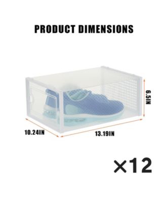 Clear Plastic Shoe Storage Boxes with Lids, Stackable Ventilated Organizer Bins for Closet, Under Bed and Living Room Storage