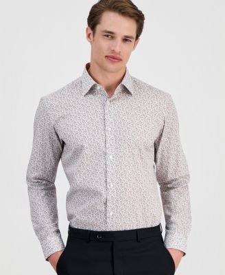 Men's Brown Slim Fit Dress Shirts | Macy's