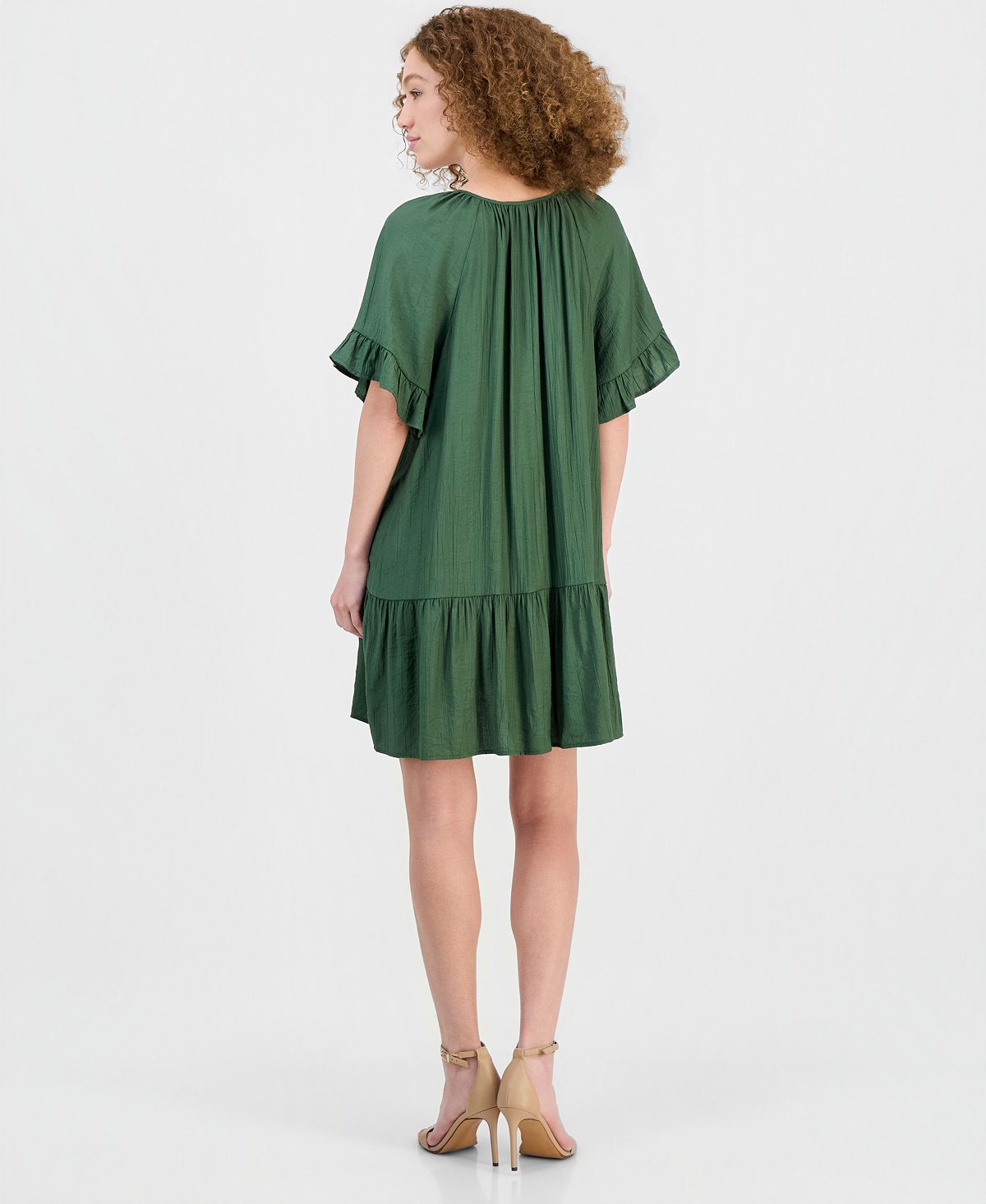 Robbie Bee Women's Tie-Neck Ruffled Tiered Dress view 2 — MAYCSS fashion products