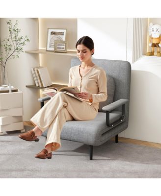 Single Person Folding 5 Position Convertible Sofa Bed Sleeper Chair