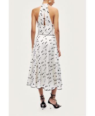 Women's High-Rise Midi Skirt with Print Details
