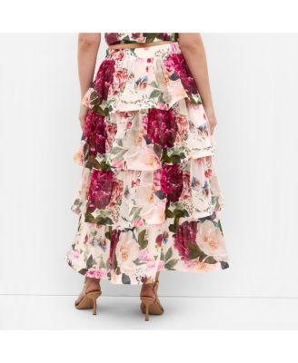 Women's Bianka Bloom Print Tiered Skirt