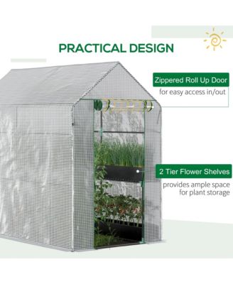 47" x 73" x 75" Walk-In Portable Garden house with Shelves,