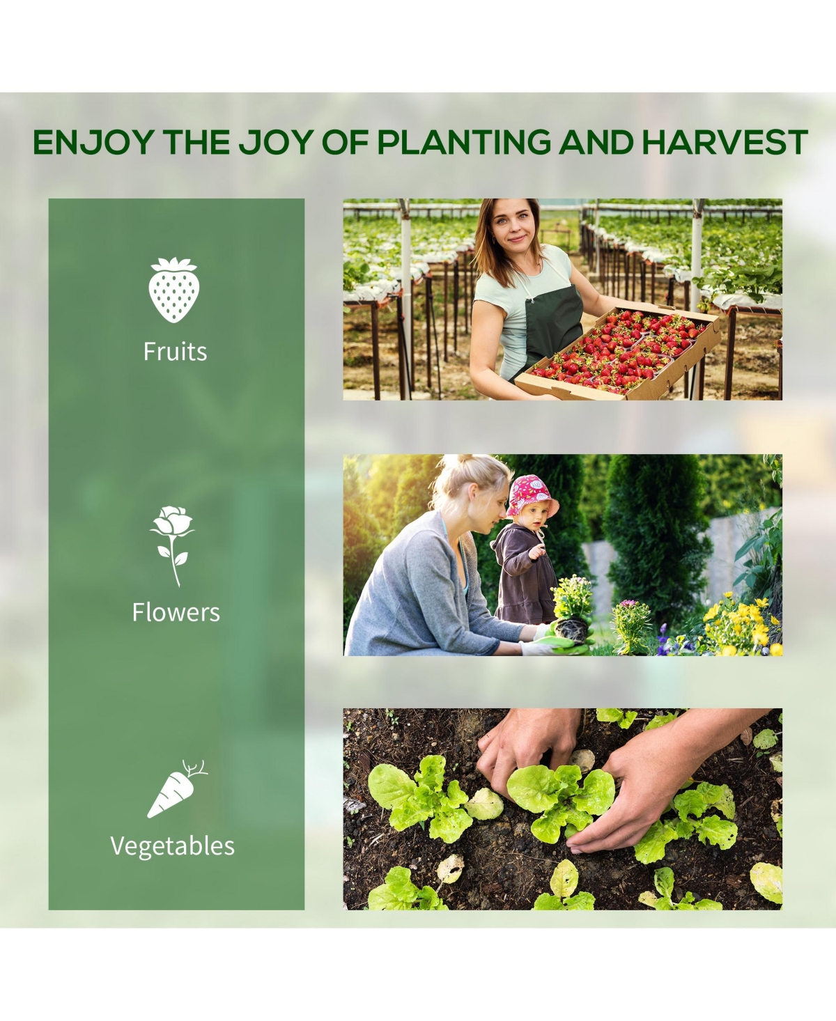 Outsunny Raised Garden Bed with Small house, and