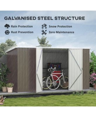 11.2' x 5.6' Metal Outdoor Storage Shed w/ Lock, Colde