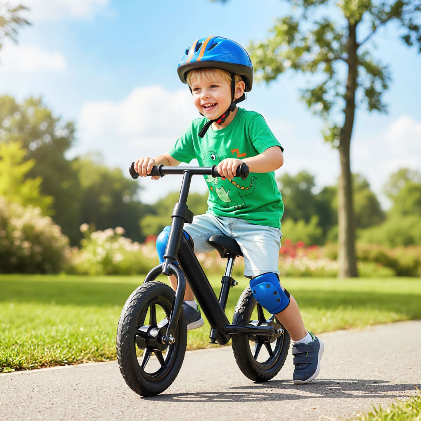 Детская игрушка Slickblue Lightweight Pedal-Free Adjustable Toddler Balance Bike, от 2 лет, цвет: Чёрный — фото 2