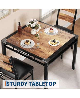 2-Person Dining Table Set with Padded Chairs and Corner Guards