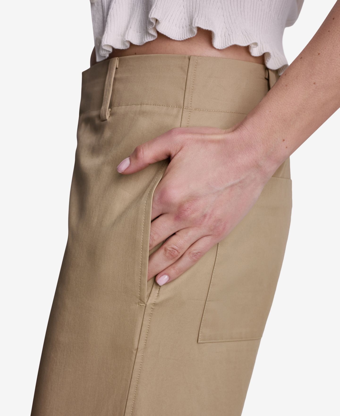 Женские брюки BCBG Cuffed Wide-Leg Cropped Pants, цвет: Коричневый — фото 5