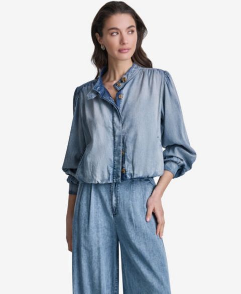 Женские куртки BCBG Puff-Sleeve Button-Front Collared Jacket