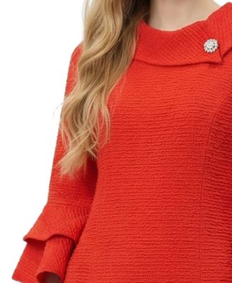 Women's 3/4-Sleeve Shawl Collar Dress