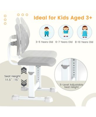 Height-Adjustable Kids Study Chair with Double Backrest Support