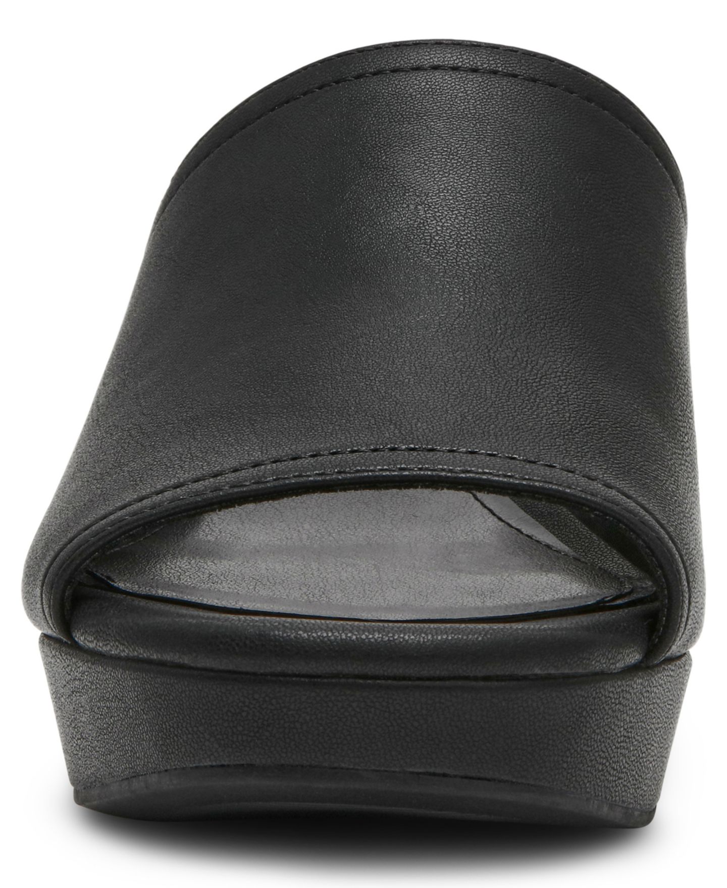Женские сандалии Anne Klein Primo Block Heel Slip-On, цвет: Чёрный гладкий — фото 6