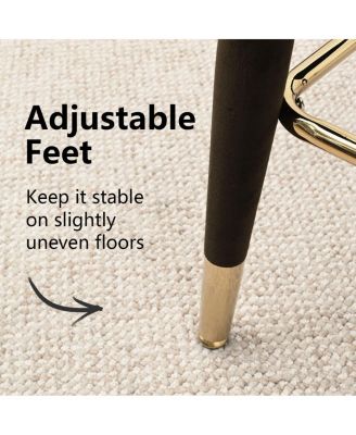 24" Velvet Counter Height Bar Stool with Arms, Gold Footrest, 1 Pc