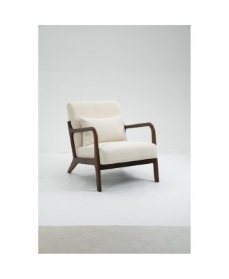 Mid Century Modern Accent Chair with Wood Frame & Waist Cushion