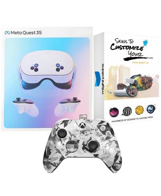 Quest 3S 256GB Virtual Reality VR Headset with Storm Breaker Xbox Controller and MightySkins Custom Skin Code Bundle