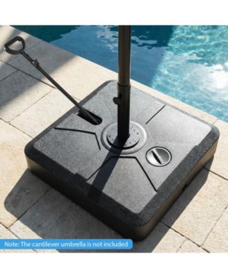 Cantilever Umbrella Base with Wheels, Retractable Pull Rod, 360degree(s) Rotation for Pool