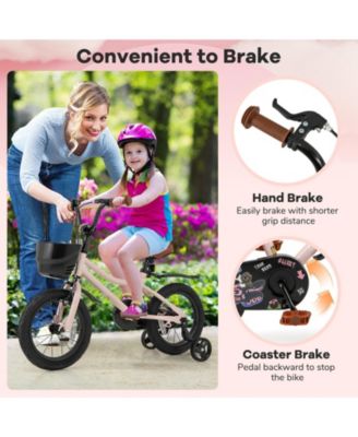 Kids Bike with Basket and Customizable Handlebar Height